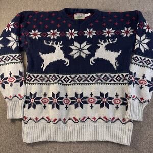 Adirondack Men’s Pullover Ski Sweater Vintage Medium Blue